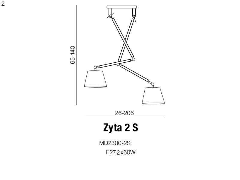 ZYTA 2S AZ1846+AZ2601+AZ2601 GR Lampa wisząca Azzardo