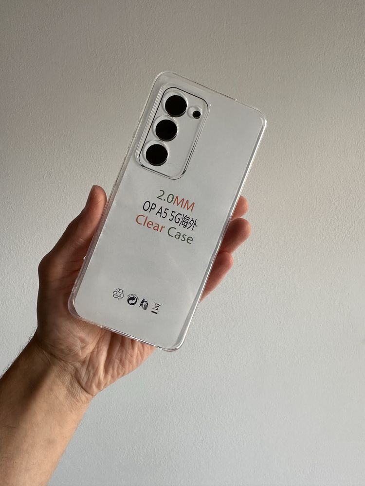 Etui przeźroczyste 2mm + SZKŁO REAL 6D  do OPPO A5