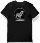 Koszulka męska czarna z motywem zebra w czarno-białe pasy 3XL