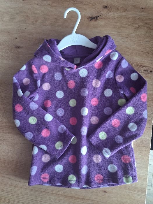 Bluza polar z kapturem, w kropki,  116, TU
