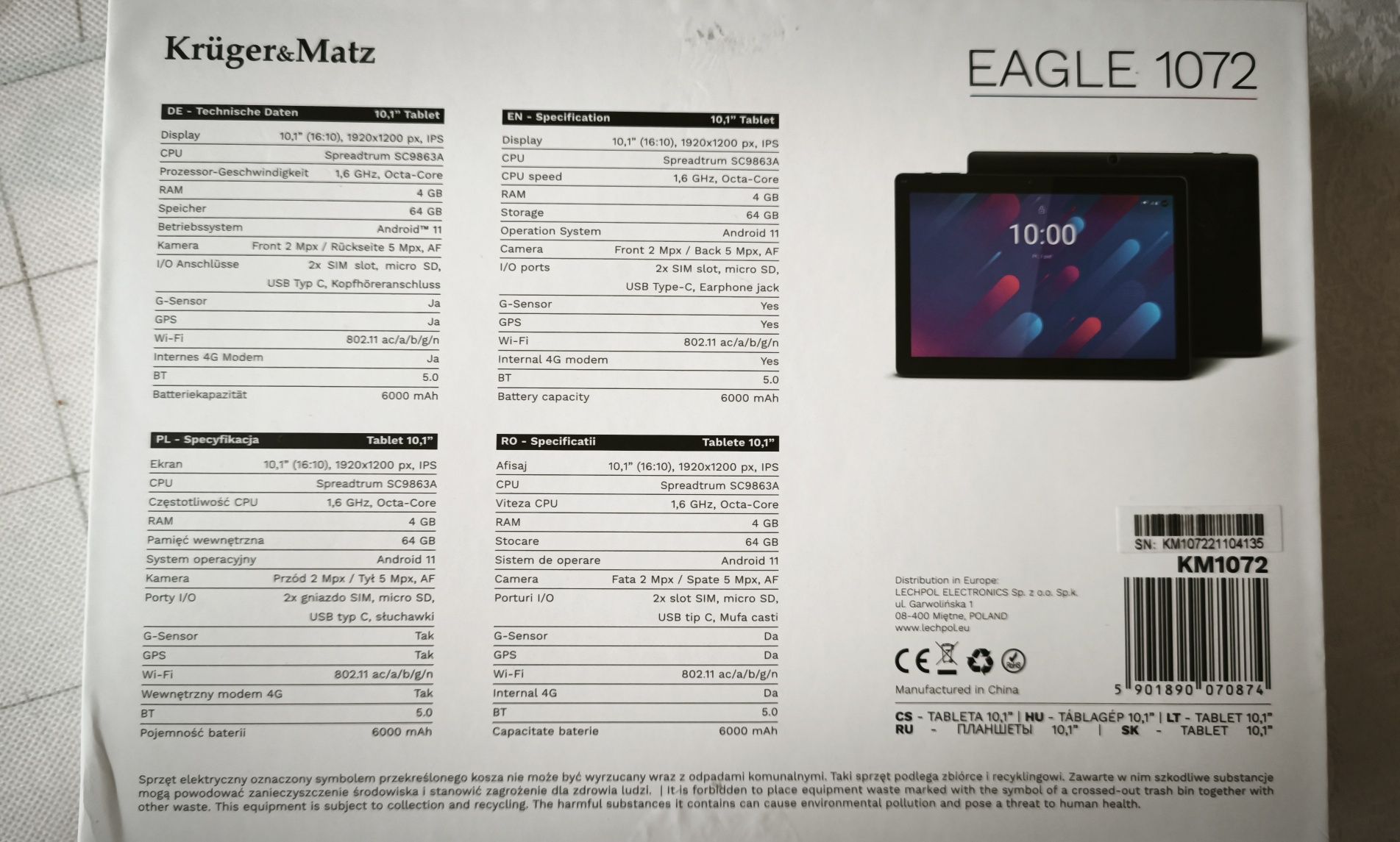 Tablet Krüger&Matz Eagle 1072