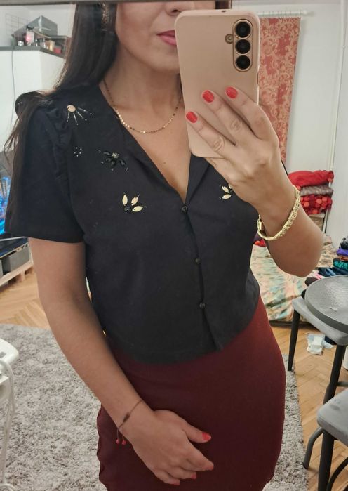 Granatowa bluzka Zara rozm. M