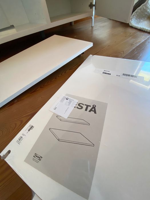 IKEA Besta - Armário TV, branco c/ pés metálicos, 180x42x38cm