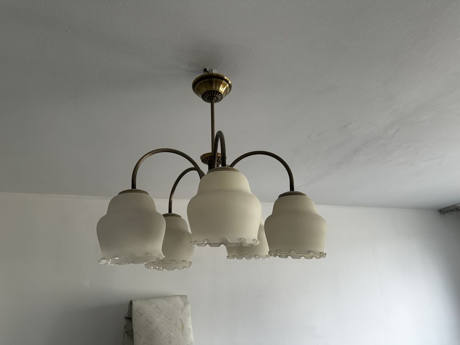 Lampa sufitowa zyrandol 5 kloszy