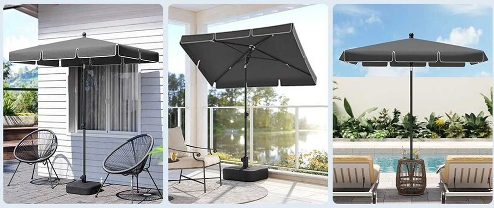 Parasol przeciwsłoneczny, szary, prostokątny 200x125x240 cm SONGMICS