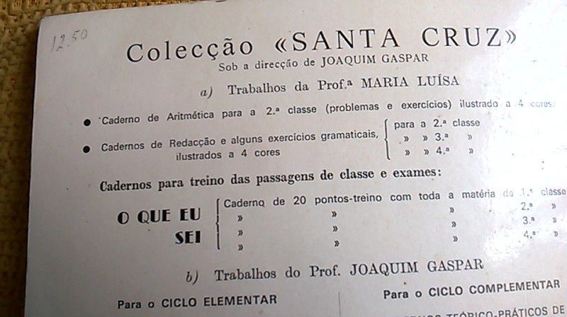 Caderno redação e Gramática da 4ª classe anos 70