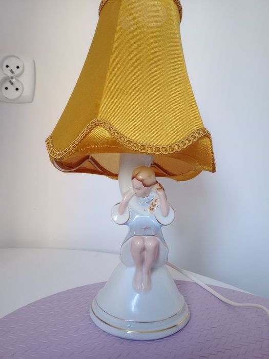 Lampa Ćmielów róg obfitości   klosz porcelana