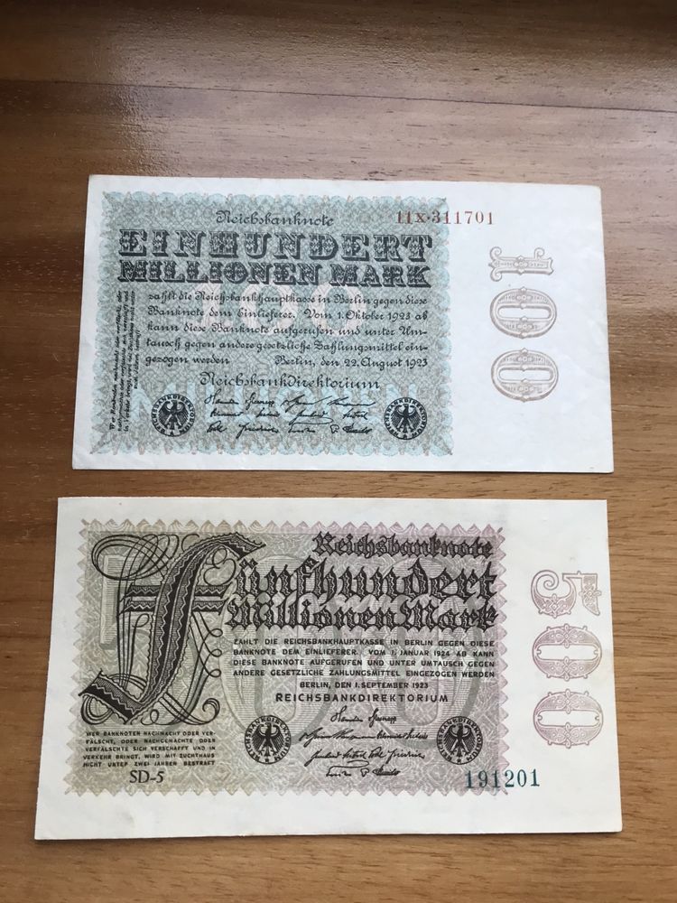 Notas alemanha 1923 / 1 yuan (china)