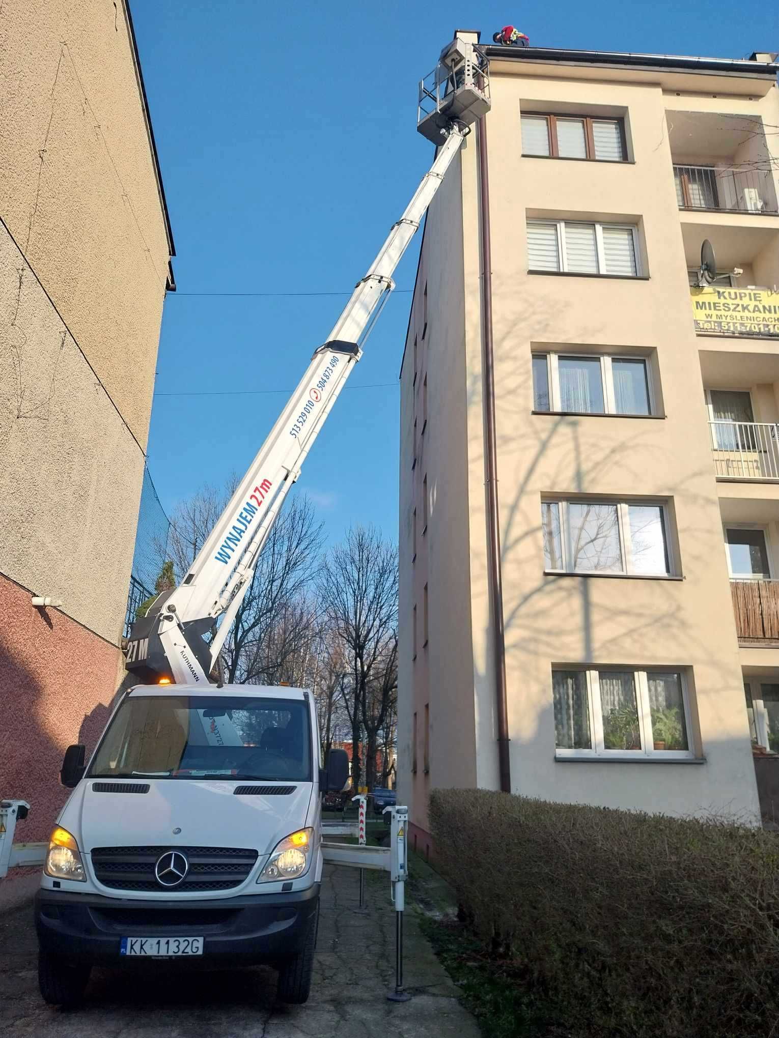 Wynajem Podnośnika  Koszowego Z Operatorem, Zwyżka Wynajem Usługi 27 M