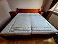 Łóżko 2x2 m drewniane, piękne usłojenie + szafki nocne