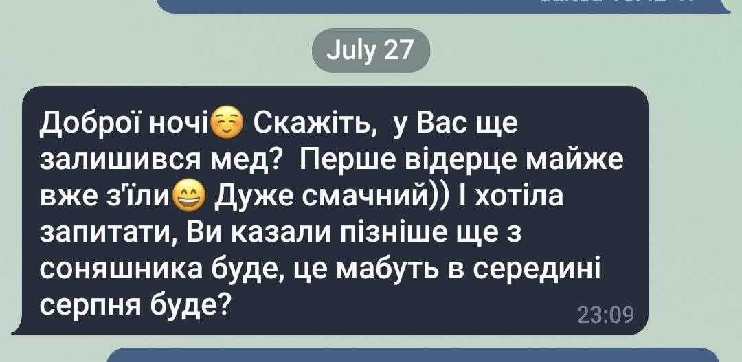 Смачний натуральний мед 2024 з власної пасіки. Без домішок, без цукру.