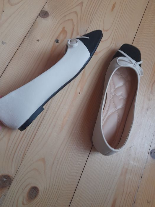 Beżowo-czarne baleriny w rozm.41/42