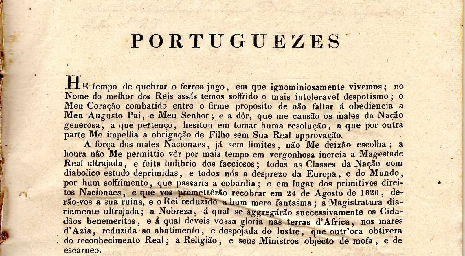 RARÍSSIMA Proclamação de D. Miguel Anunciando a Vila-Francada de 1823