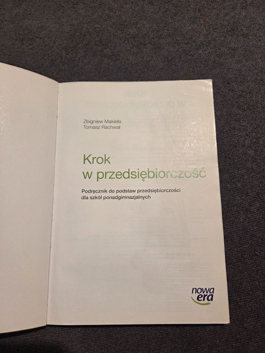 Książka Krok w przedsiębiorczość