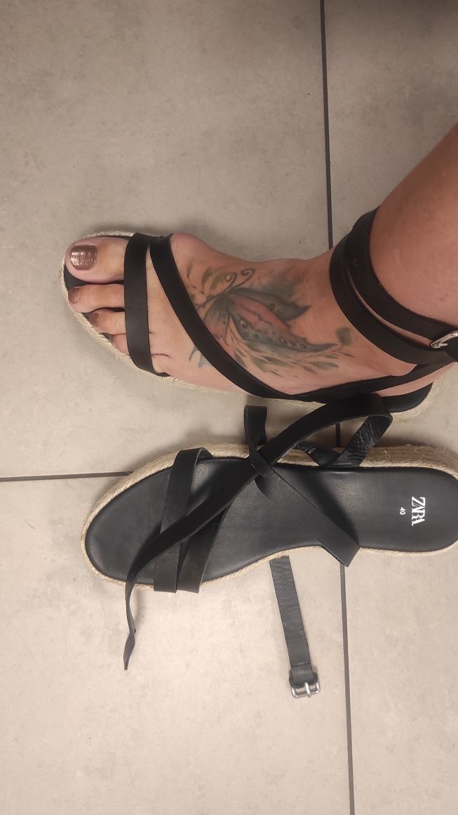 Sandały nowe skóra zara