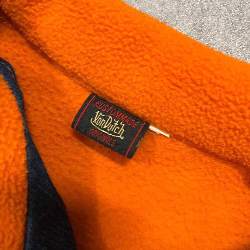 Vintage Polar Bluza Von Dutch Y2K Retro Spellout Trendy 90s Sherpa
