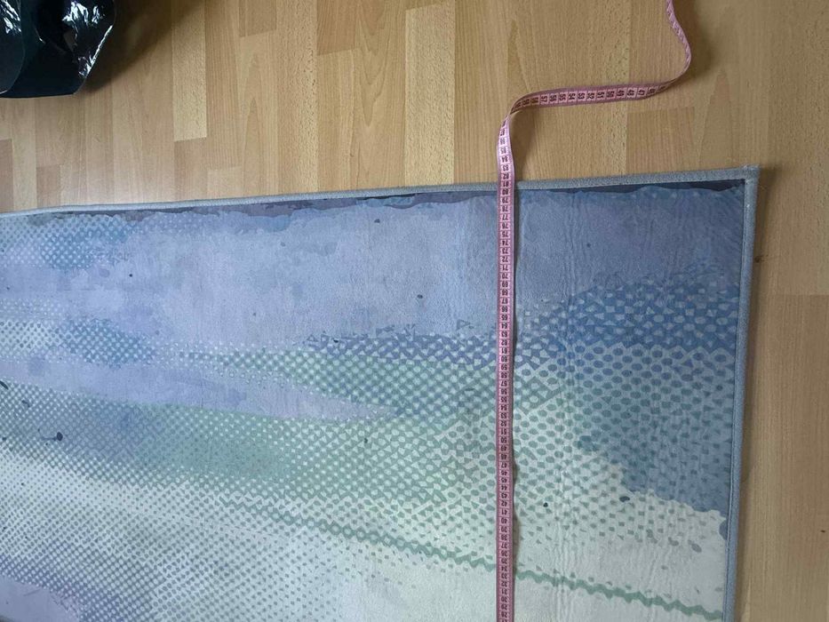 Dywan nowoczesny 80x150 cm – odcienie niebieskiego i fioletu