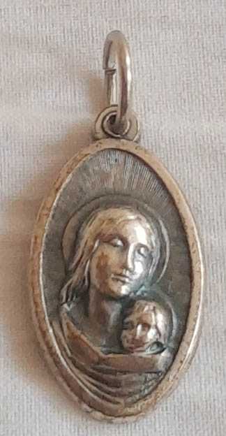 Medalik - Madonna dwustronny Maryja / Jezus Chrystus - stan bdb