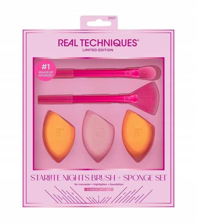 Real Techniques Zestaw pędzli Pędzle do Makijażu Gąbeczka Prezent