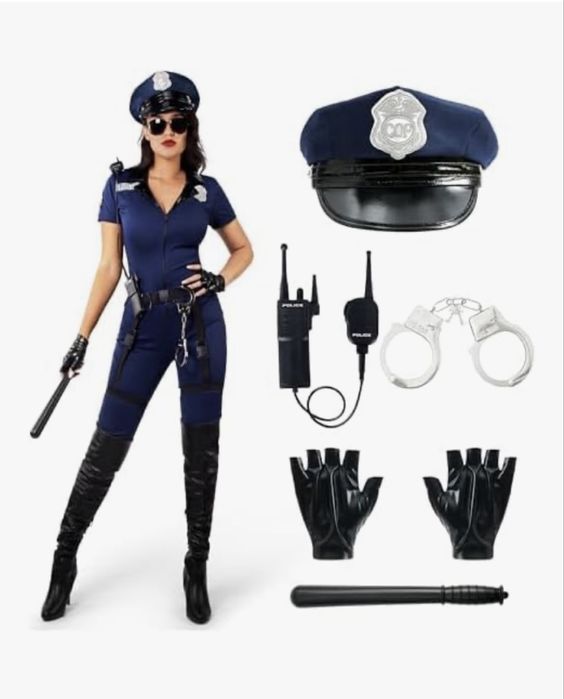 Zestaw kostiumów hallowen – Policjantka i Więzień S/M+ XL/XXL