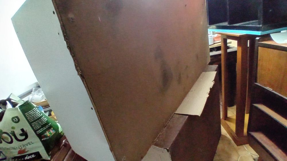 Móvel de cozinha branco lacado usado