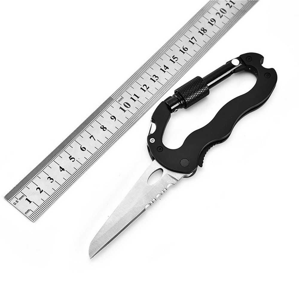 Большой металлический карабин-нож мультитул/мультиинструмент 5в1