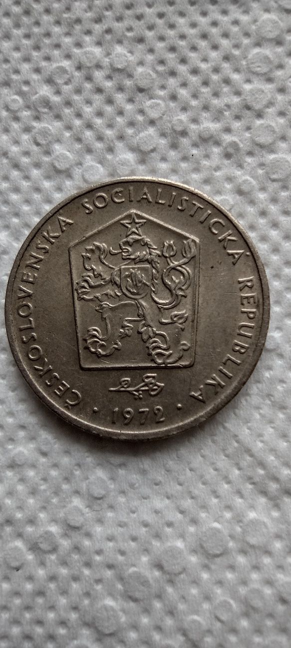 Moneta 2 korony czeskie z 1972 roku