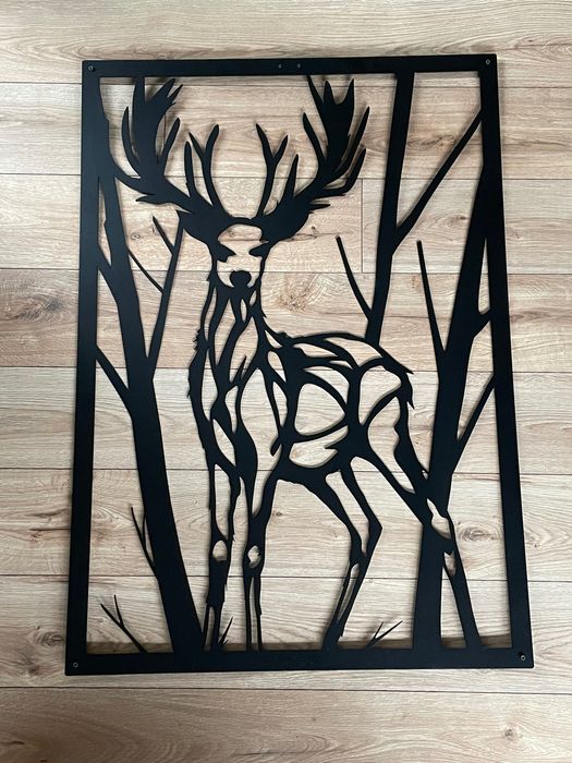 Obraz ażurowy,  metalowa ozdoba ścienna jeleń
