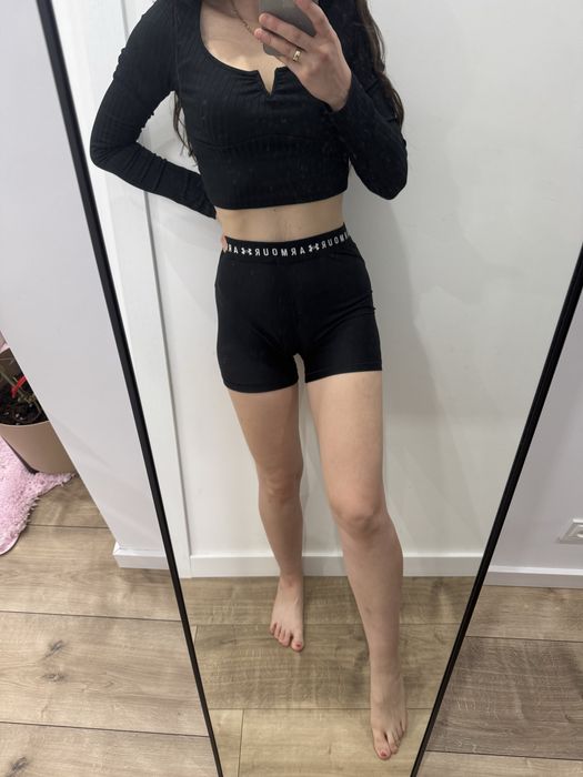 Spodenki szorty wysoki stan czarne under armour