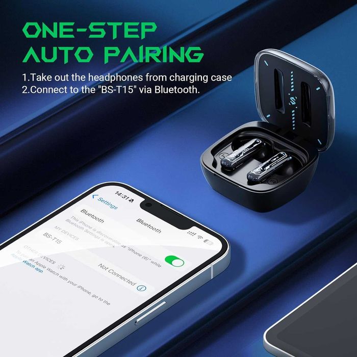 Słuchawki Bluetooth do gier Black Shark True, 5.3 z trybem gier/muzyki