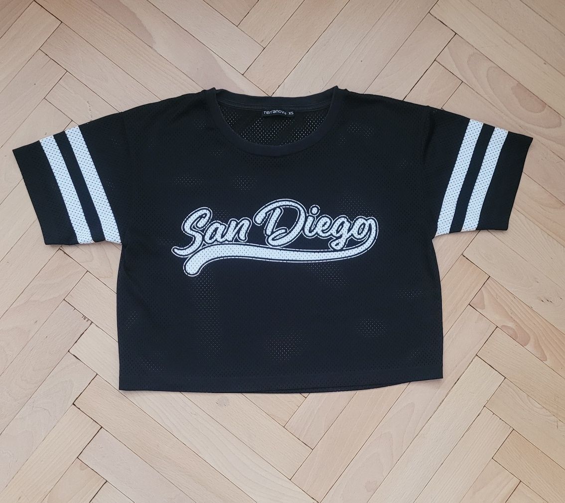 Koszulka damska T-shirt siateczka crop Terranova Rozmiar XS