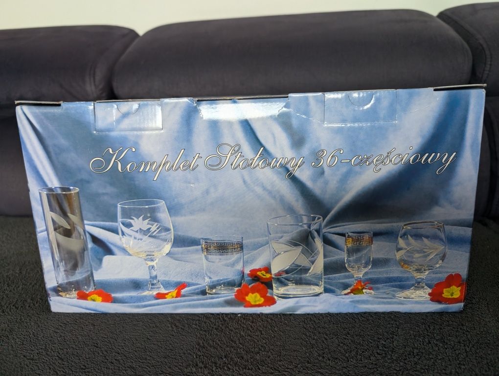 Komplet 36 elementów szklanki Krosno ART-GLASS RÓŻA