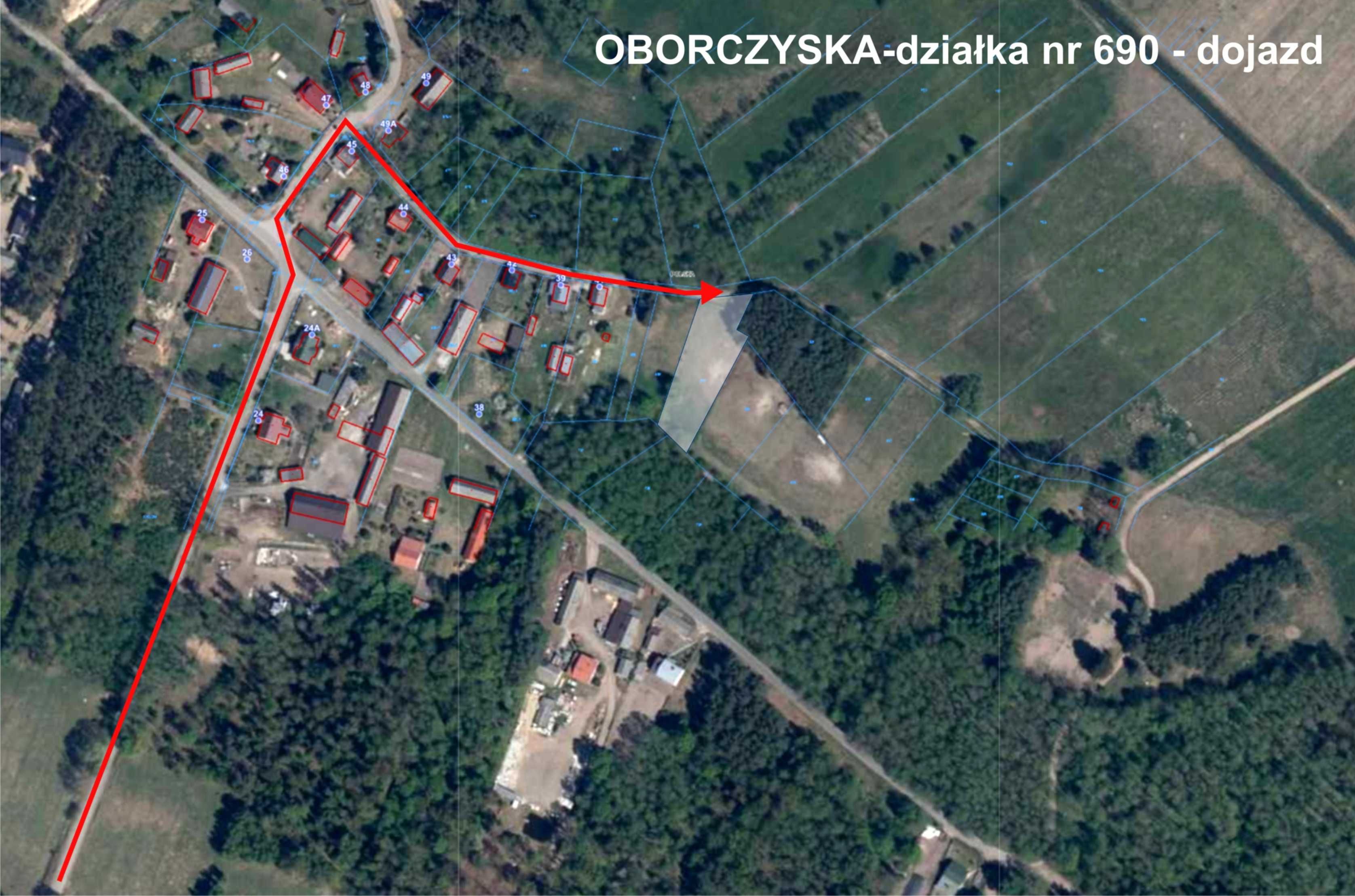 Oborczyska - działka budowlana o powierzchni 1800 m2