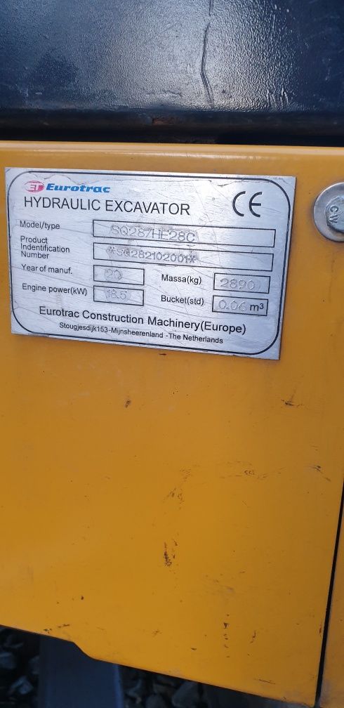 Koparka Kubota eurotrac HE 28 C
