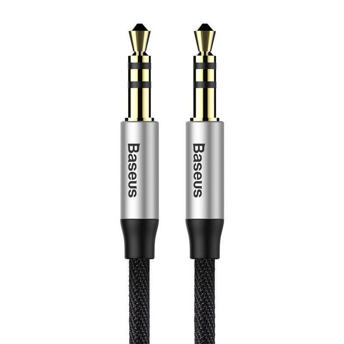 Kabel audio mini jack 3,5mm AUX Baseus Yiven 1,5m (czarno-srebrny)