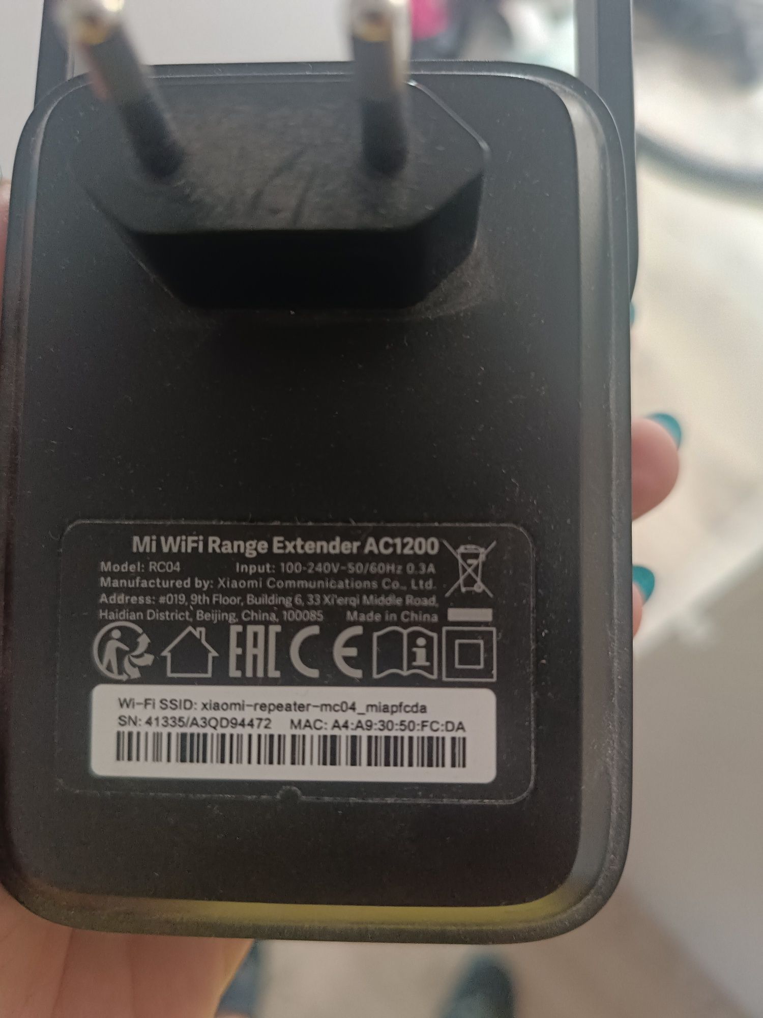 wzmacniacz sygnału Wi-Fi Xiaomi Mi WiFi Range Extender AC1200.