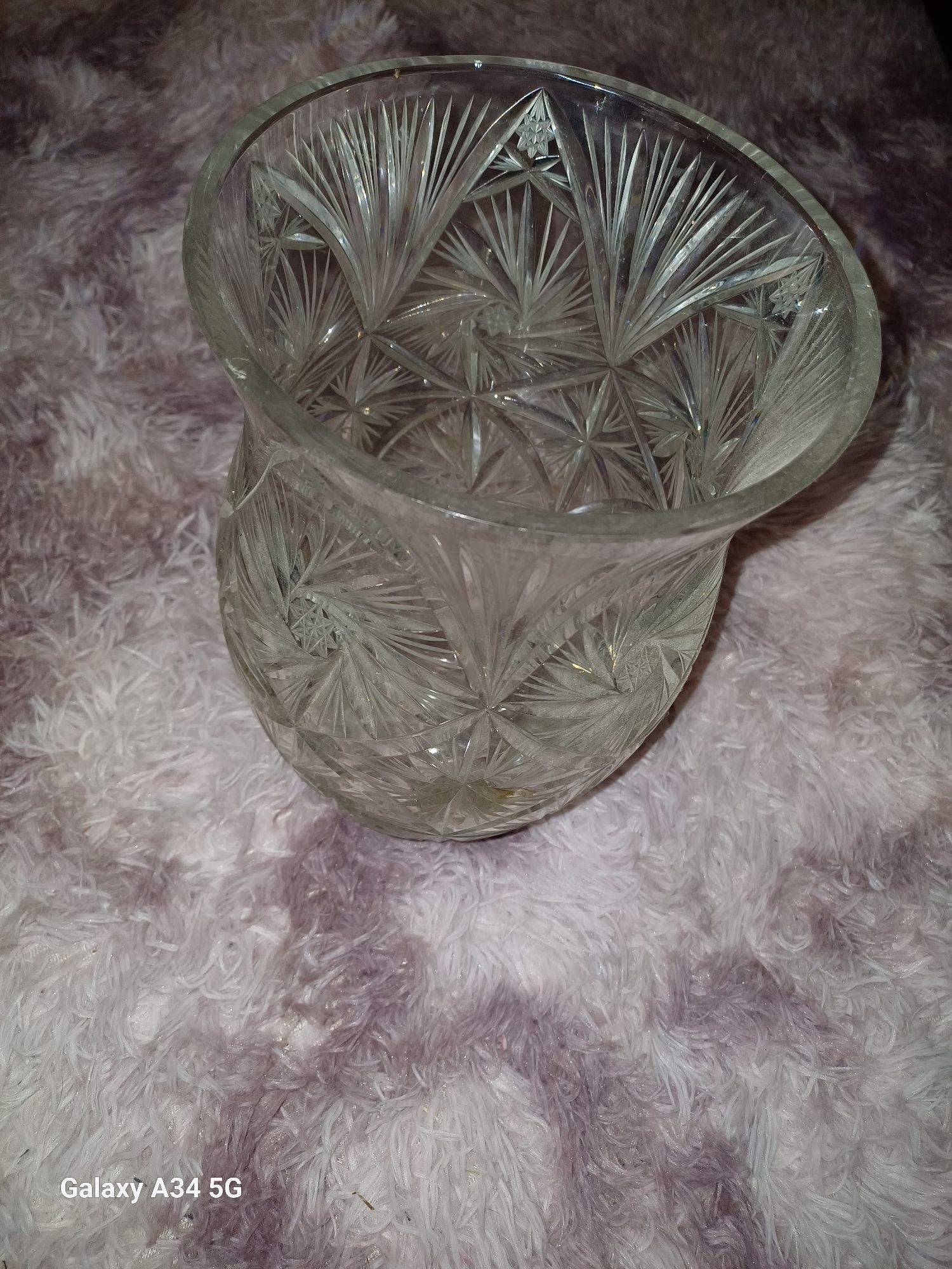 Duży kryształowy wazon PRL
