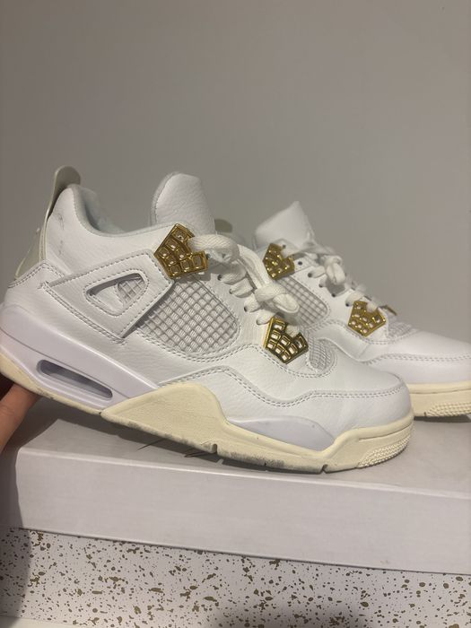 Nike air jordan 4 białe metallic gold white rose białe
