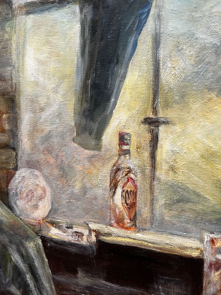 „Strych” Krzysztof Pacholczyk olej na płótnie