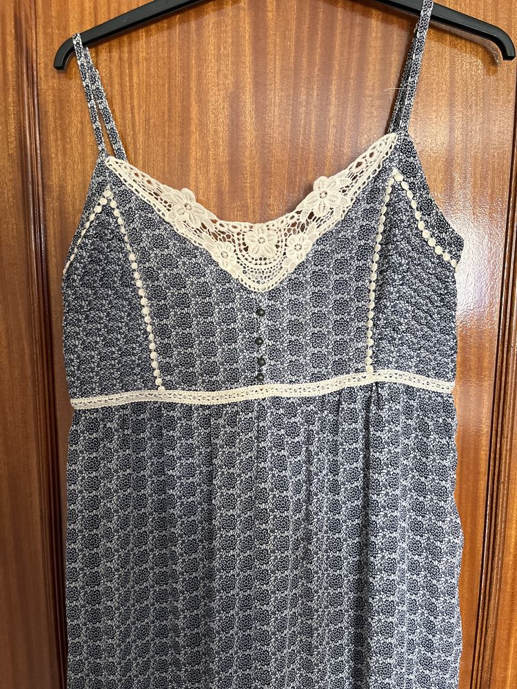 Vestido de alsas comprido azul