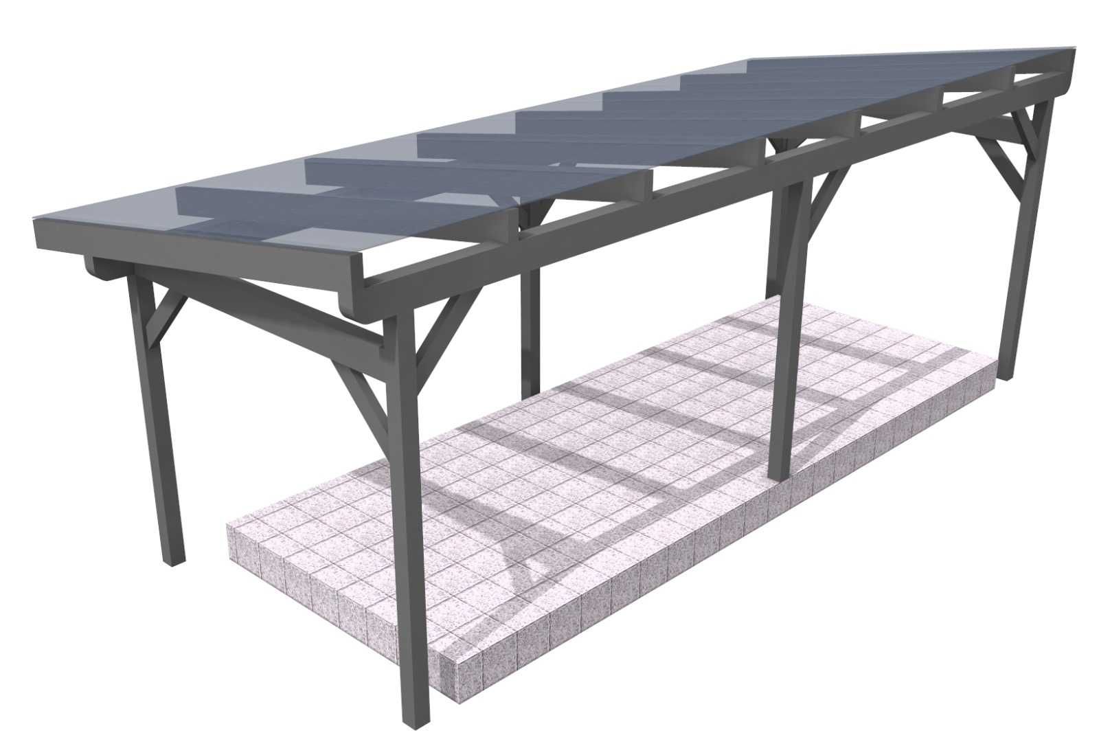 Zadaszenie tarasu z panelami PV bifacial 6kW system szczelnego dachu