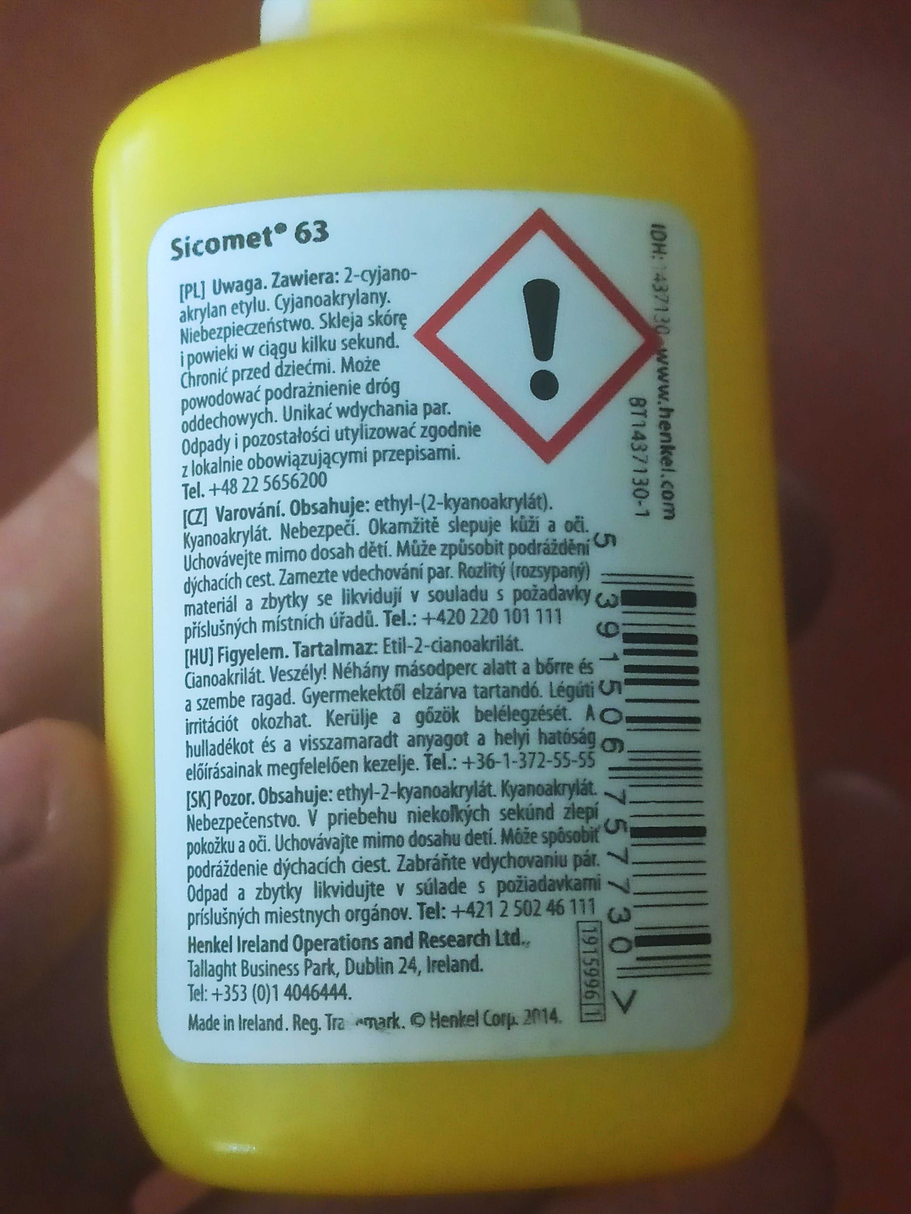 Клей SICO MET 63 Ціаноакрилатний клей 50g