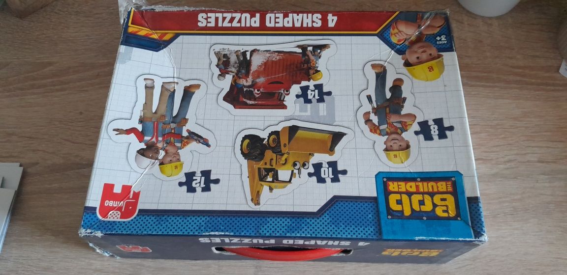 Puzzle konturowe Jumbo, Bob Budowniczy, 4 układanki w teczce