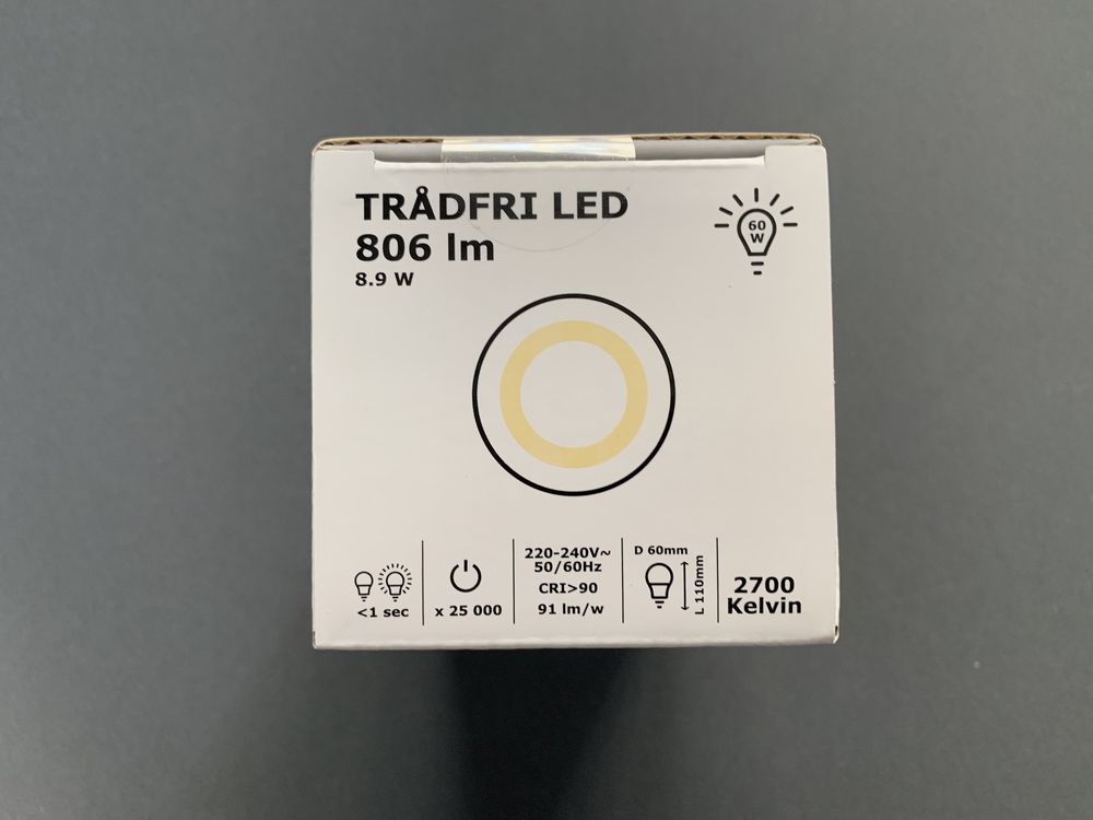 Ikea Tradfri LED 806 lm лампочка E27 Zigbee Homekit LED1836G9