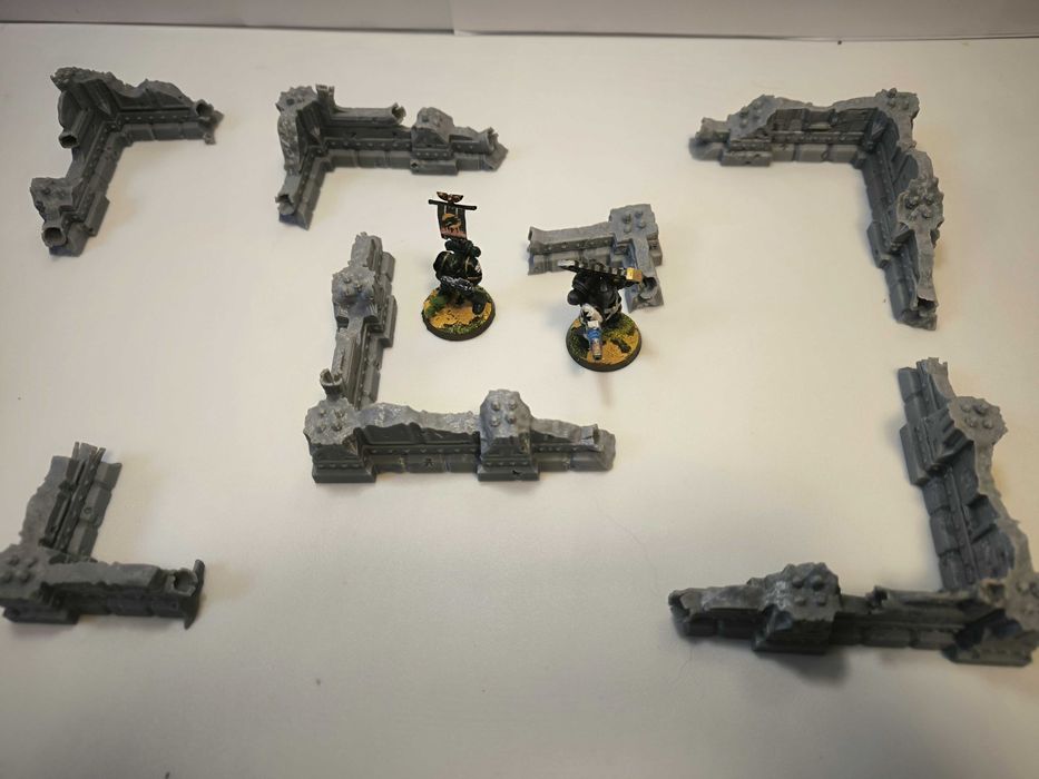 Małe zrujnowane murki narożniki SCI-FI Zestaw  Makieta Wargaming