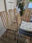 Komplet zestaw 6 krzeseł balibali boho rattan loft do jadalni na taras
