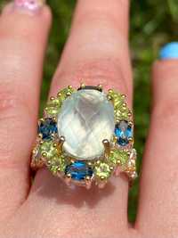 Srebrny pierścionek z naturalnym Prehnitem!!!