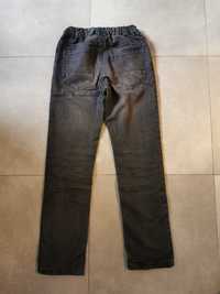Spodnie 146 ocieplane dżinsy chłopiece długość 88cm