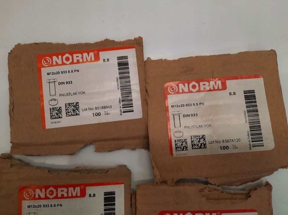 Śruby Norm M12x20 933 8.8 PN DIN 933 - 800szt. Granit mocne do maszyn
