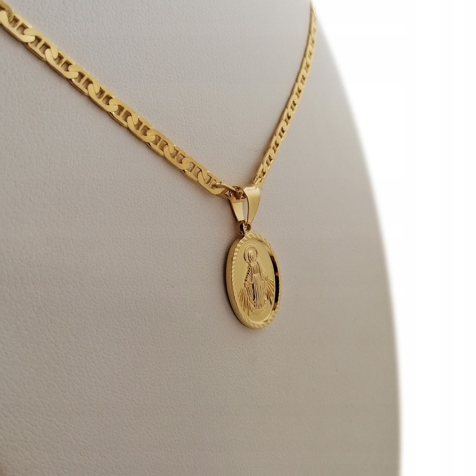 Złoty Łańcuszek Gucci + Cudowny Medalik 925 Grawer